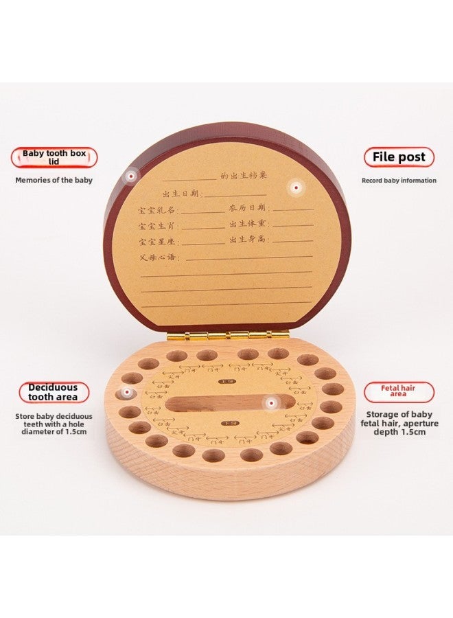 Children's Baby Teeth Preservation Commemorative Box Girl's Wooden Baby's Teeth Collection Bottle Boy's Replacement Teeth Storage Box-Color:South Elm Double Color Milk Tooth Box-monkey  - Image 4
