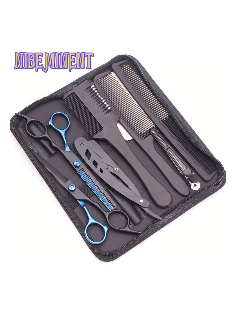 NIBEMINENT 6-inch hair cutting scissors hair cutting tool set. Hair cutting scissors set. Thinning scissors styling tool, shaver comb set, hair cutting comb, shaver, double-sided comb, apple comb - Image 1