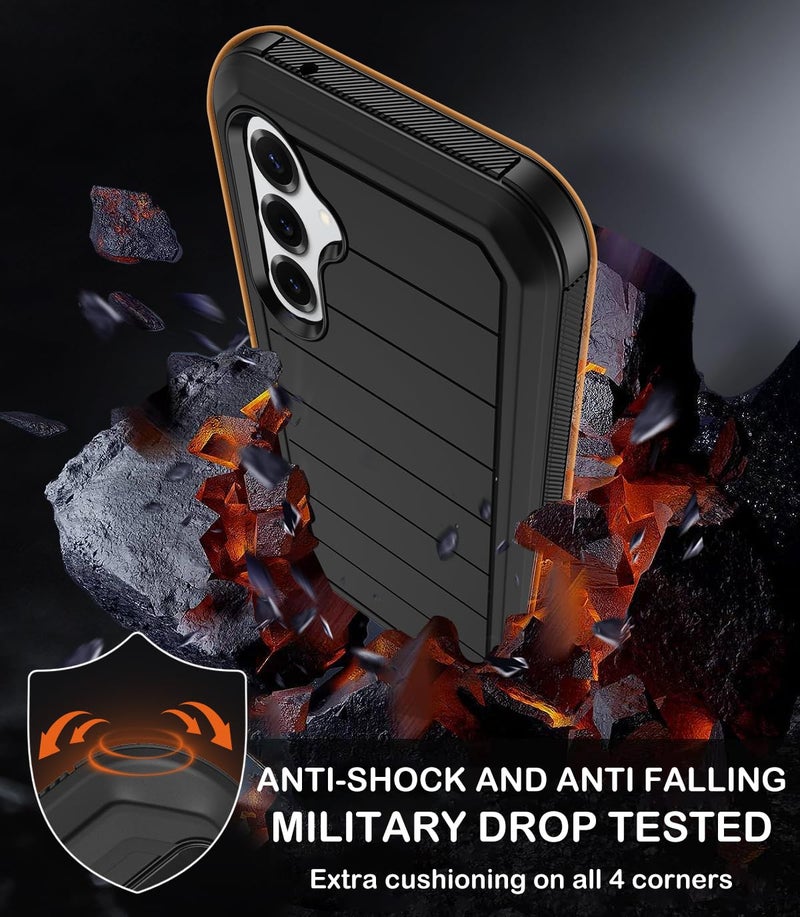 KECAI for Samsung Galaxy S25 Case with Belt Clip Holster & Kickstand,2X Screen Protector,Heavy Duty Shockproof Drop Protection Military Grade Full Body Rugged Phone Cover (6.2 Inch) (Black) - Image 4