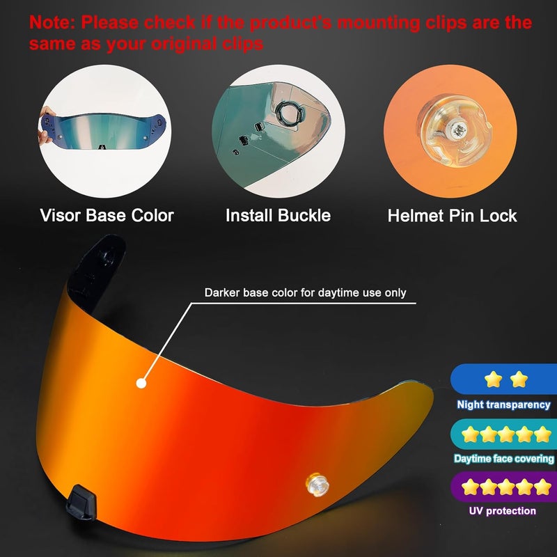 PSLER Helmet Visor for EXO 520 1400 R1 Coloured Visor for Scorpion EXO 391 520 1400 R1, UV Protection Motorcycle Accessories Replacement for Protective Visor Flexible usage build - Image 3