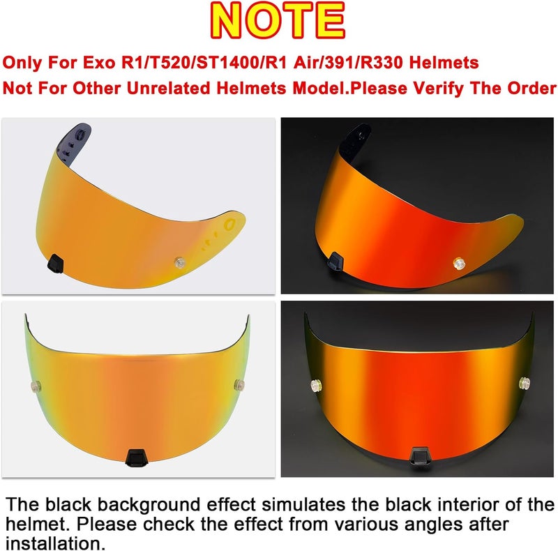 PSLER Helmet Visor for EXO 520 1400 R1 Coloured Visor for Scorpion EXO 391 520 1400 R1, UV Protection Motorcycle Accessories Replacement for Protective Visor Flexible usage build - Image 2