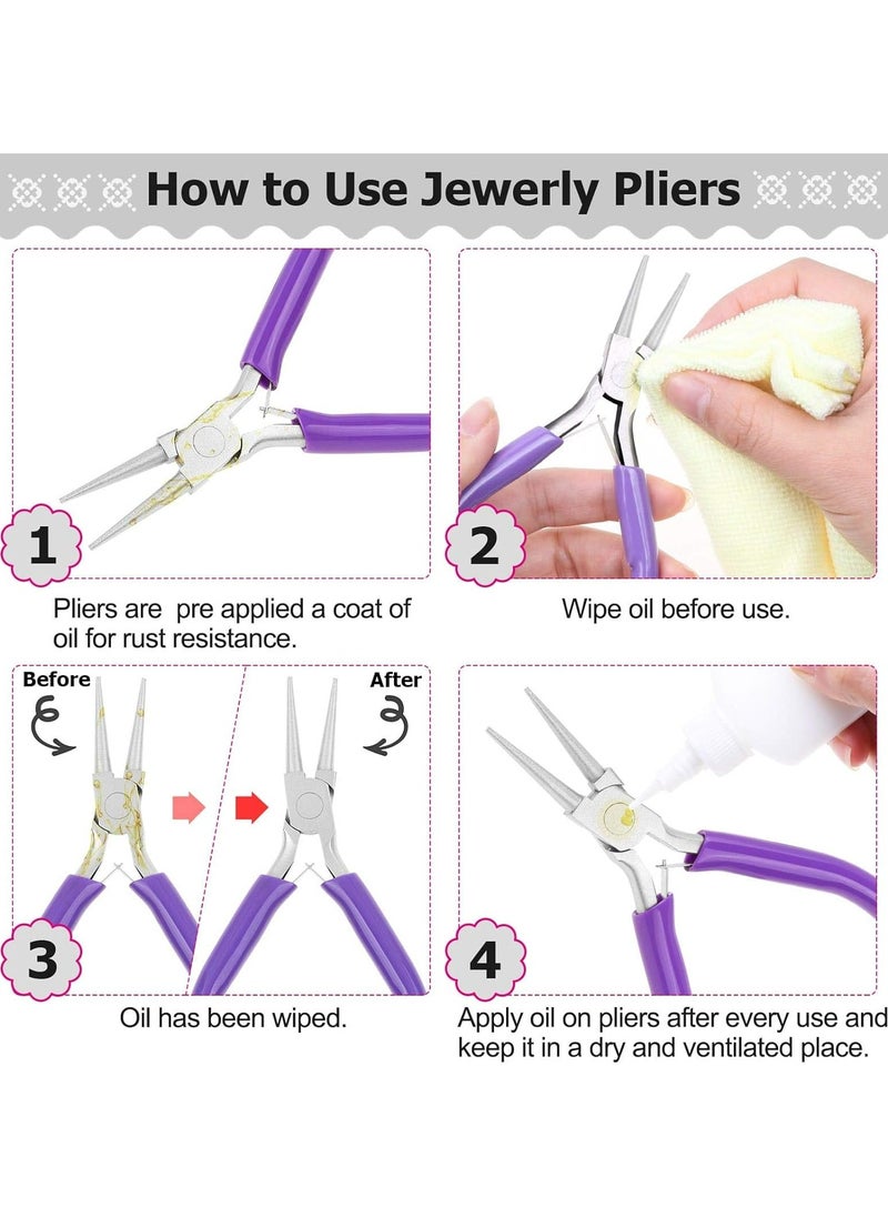 Oasisgalore 4pcs Jewelry Pliers Tool Set for Beading, Repair, and Wire Cutting  - Image 4