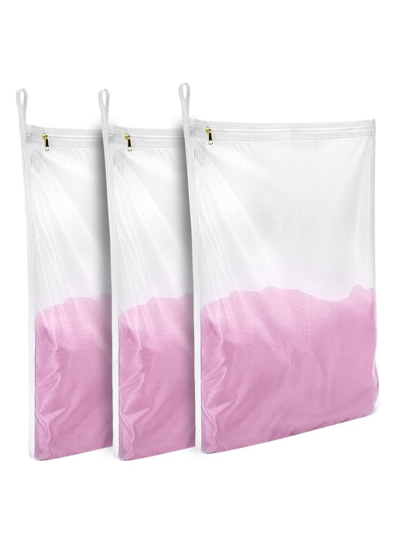 3 Pcs Delicates Laundry Bags Fine Mesh Wash Bag Mesh Laundry Bags Travel Storage Organize Bag Clothing Washing Bags for Lingerie Underwear Bra Silk Socks with Hanging Loop  - Image 1