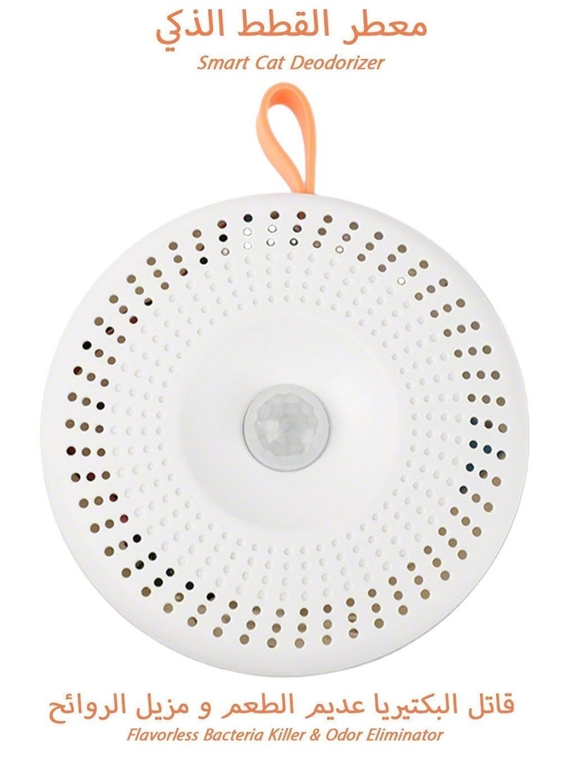 Smart Cat Deodorizer Litter Box Air Purifier - Auto Cat Odor Remover & Dust Reducer for Saudi Homes, Bacteria Eliminator for Cat Care, Silent & Safe for Persian Cats (No Chemicals) - Image 1