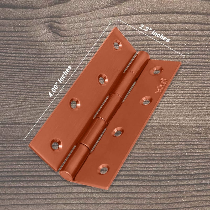 Volo Premium Concealed Door Butt Hinges 4 inch x 12 Gauge25 mm Thickness Slow Motion Butt Hinge Stainless Steel Pack of 6 PcsColour Rose Gold - Image 3