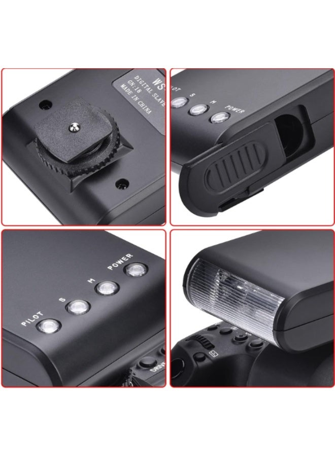 Mini Flashlight, Portable Digital On-Camera Flash Speedlite, Hot Shoe Mount Flashlight for DSLR Cameras - Image 5