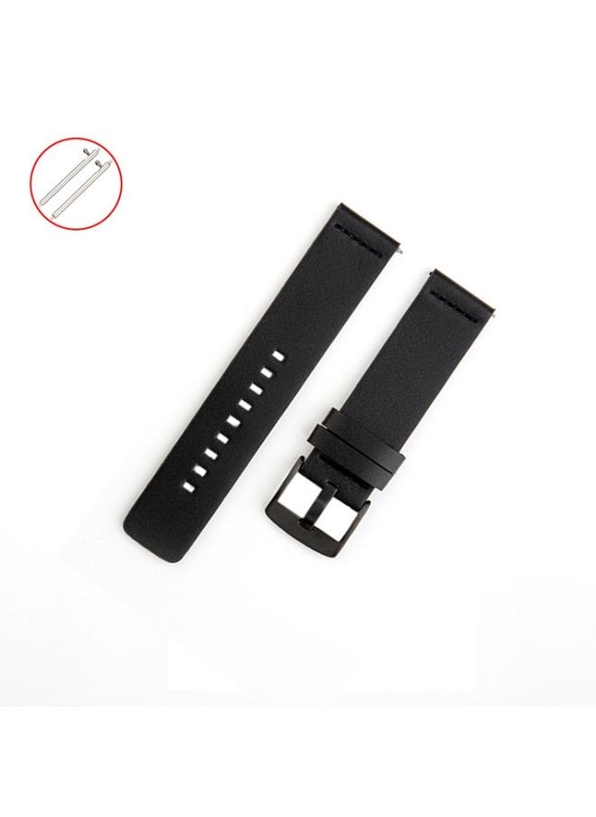Generic - Replacement Strap For Samsung Galaxy Watch Active 2 40mm Leather Watch Band Black - Image 1