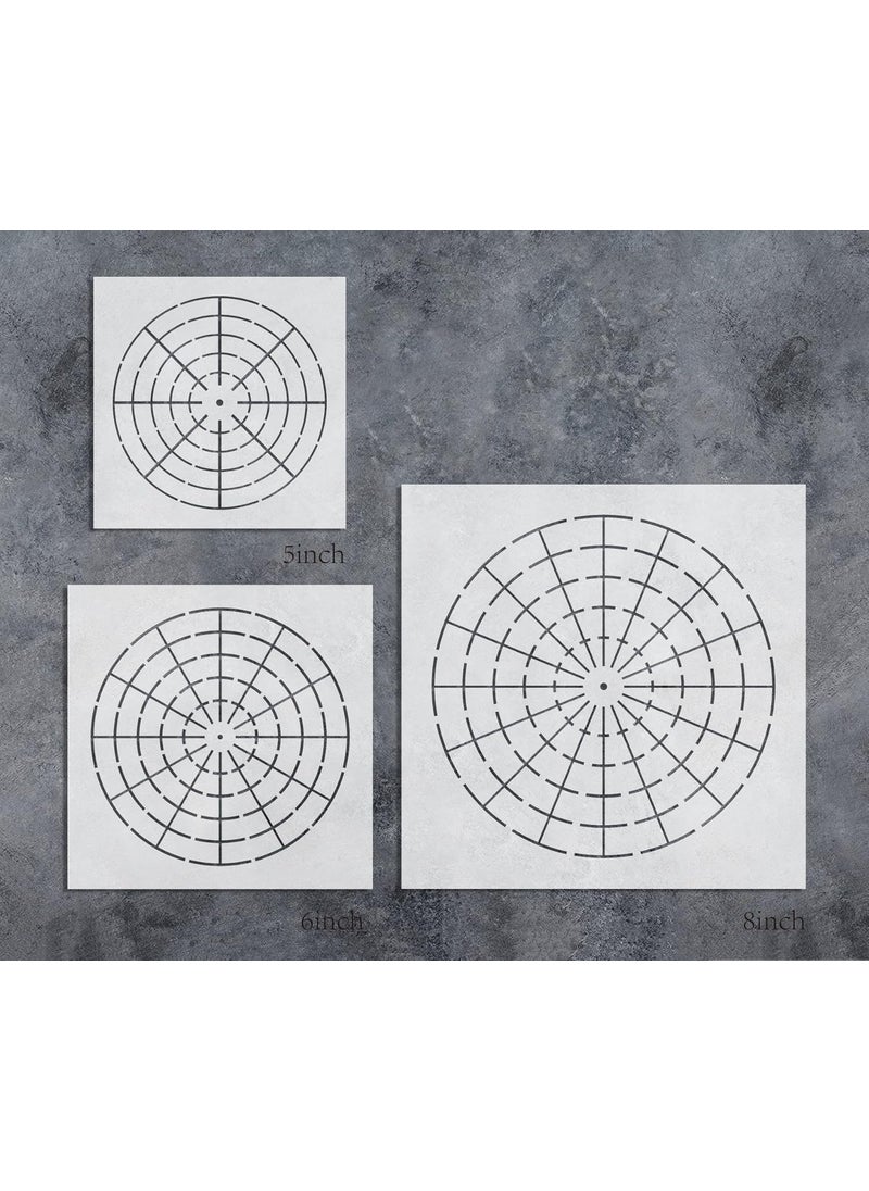 G GSS Designs G GSS Designs Pack Of 3 Mandala Stencils Template Set-Mandala Dotting Tool-Art Painting Guide For Furniture Cards Canvas Stone Wood (Sl-016)  - Image 1