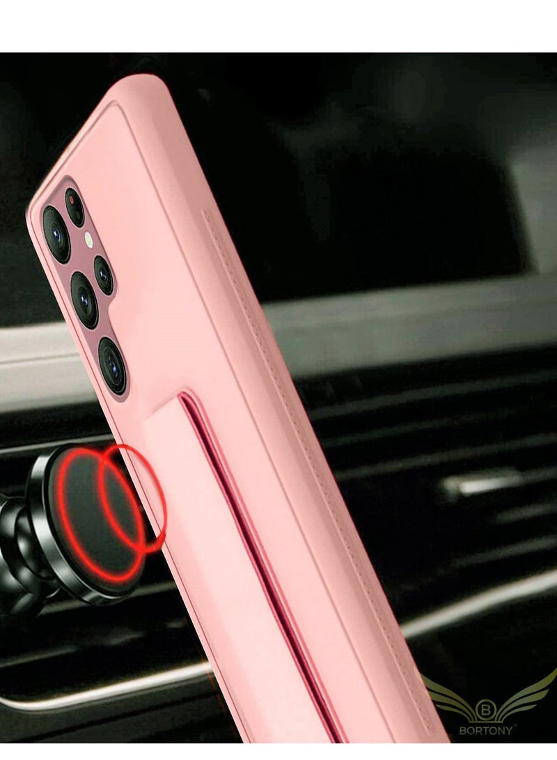 BORTONY Galaxy S22 Ultra Case with Magnetic Stand Holder Silicone Hand Strap Car Mount Kickstand and Finger Grip Case Cover For Samsung Galaxy S22 Ultra - Image 2