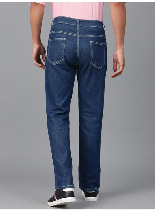KOTTY Men's Solid Mid Rise Comfortable and Strechable Stylish Jeans(Blue,32)_KTTMENSJEANS164L - Image 3