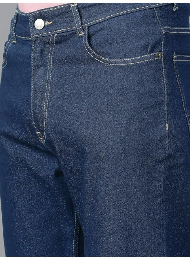KOTTY Men's Solid Mid Rise Comfortable and Strechable Stylish Jeans(Blue,32)_KTTMENSJEANS164L - Image 2