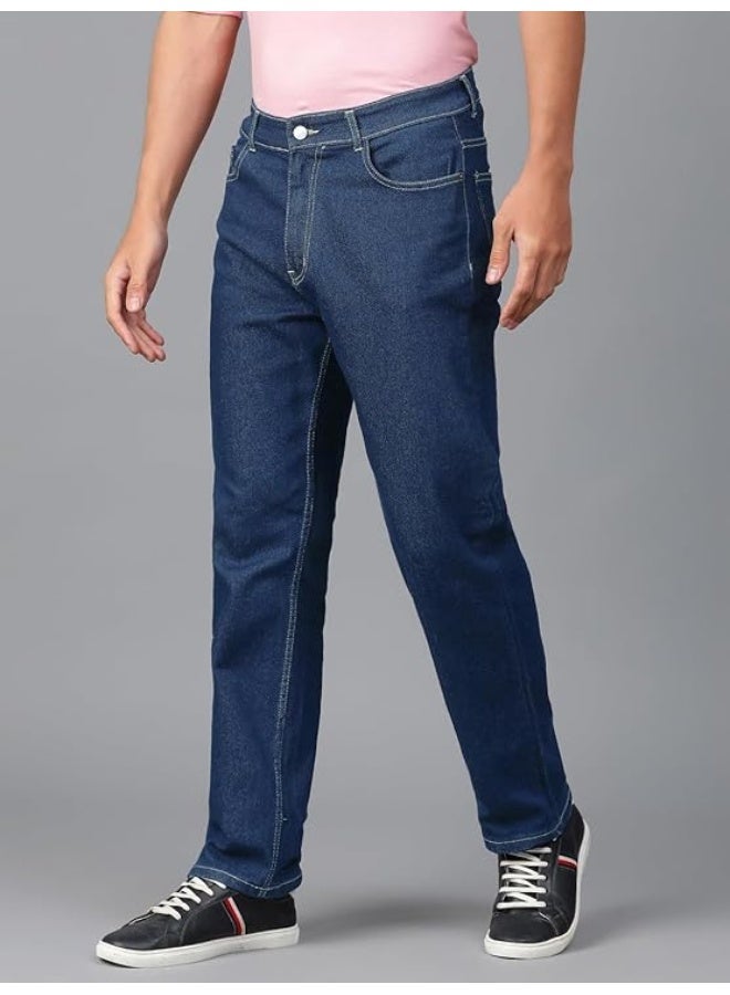 KOTTY Men's Solid Mid Rise Comfortable and Strechable Stylish Jeans(Blue,32)_KTTMENSJEANS164L - Image 1