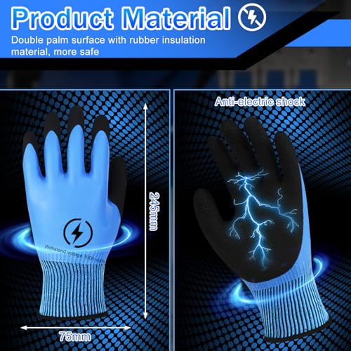 TecoKart® Safety Electrical Insulatrial Gloves - 1000V Electric Shock proof Insulated Hand Rubber Gloves, Ideal for Metal Processing and Electronics Work - Image 2