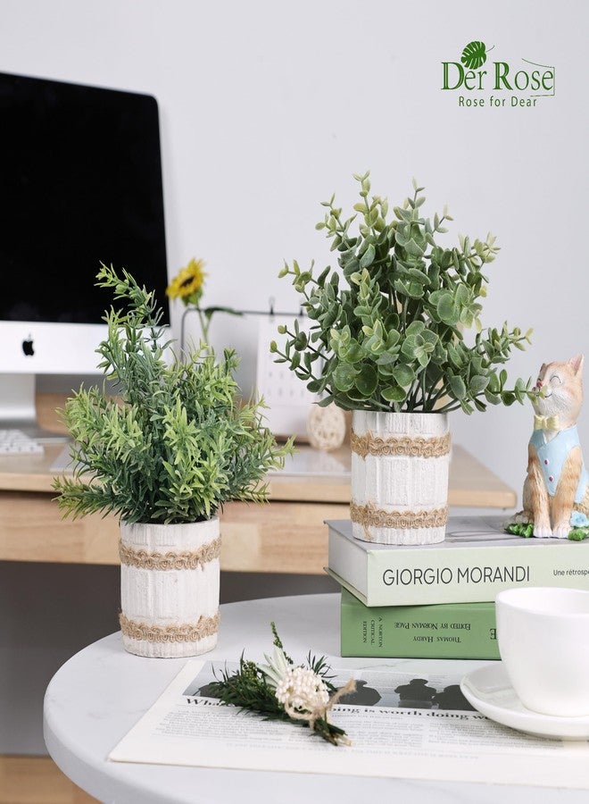 Der Rose مجموعة نباتات اصطناعية من دير روز، 4 قطع، مناسبة للمنزل والمطبخ والمكتب، بتصميم ريفي أنيق، وديكور داخلي بوهيمي. - Image 2