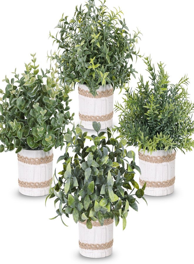 Der Rose مجموعة نباتات اصطناعية من دير روز، 4 قطع، مناسبة للمنزل والمطبخ والمكتب، بتصميم ريفي أنيق، وديكور داخلي بوهيمي. - Image 1