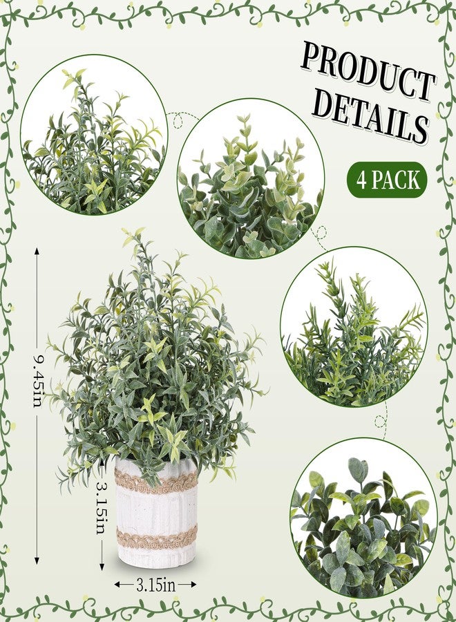 Der Rose مجموعة نباتات اصطناعية من دير روز، 4 قطع، مناسبة للمنزل والمطبخ والمكتب، بتصميم ريفي أنيق، وديكور داخلي بوهيمي. - Image 3