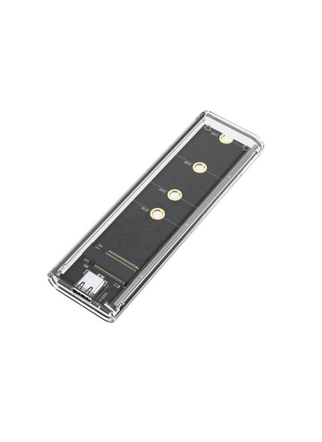 Generic M.2 With LED Breathing Light Transparent High-speed 10GB Mobile Hard Drive Box RGB Dual Protocol NVME/NGFF3.1-Color:NGFF  - Image 4