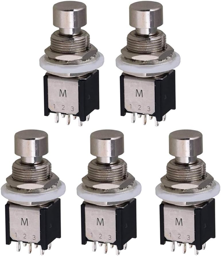 E Support 5Pcs DPDT Momentary ON/(ON) Foot Switch Guitar Effects Pedal Metal Stomp Box 6pin Push Button - Image 1