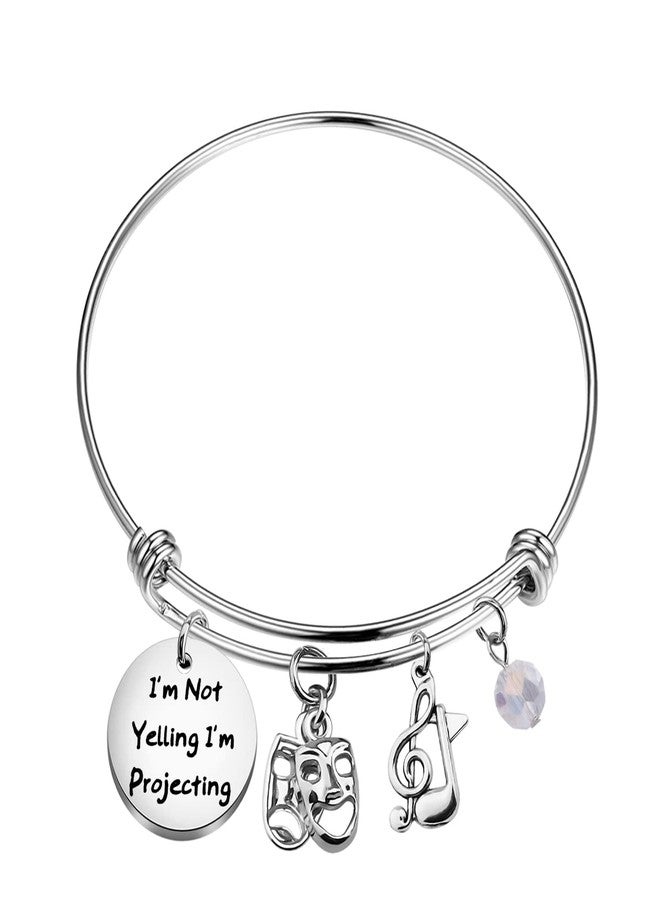 PLITI Theatre Gift Drama Lover Comedy Tragedy Masks Gift I'm Not Yelling I'm Projecting Theater Actor Bracelet (Yelling Projecting bg) - Image 1