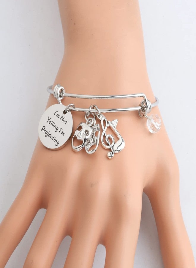 PLITI Theatre Gift Drama Lover Comedy Tragedy Masks Gift I'm Not Yelling I'm Projecting Theater Actor Bracelet (Yelling Projecting bg) - Image 4