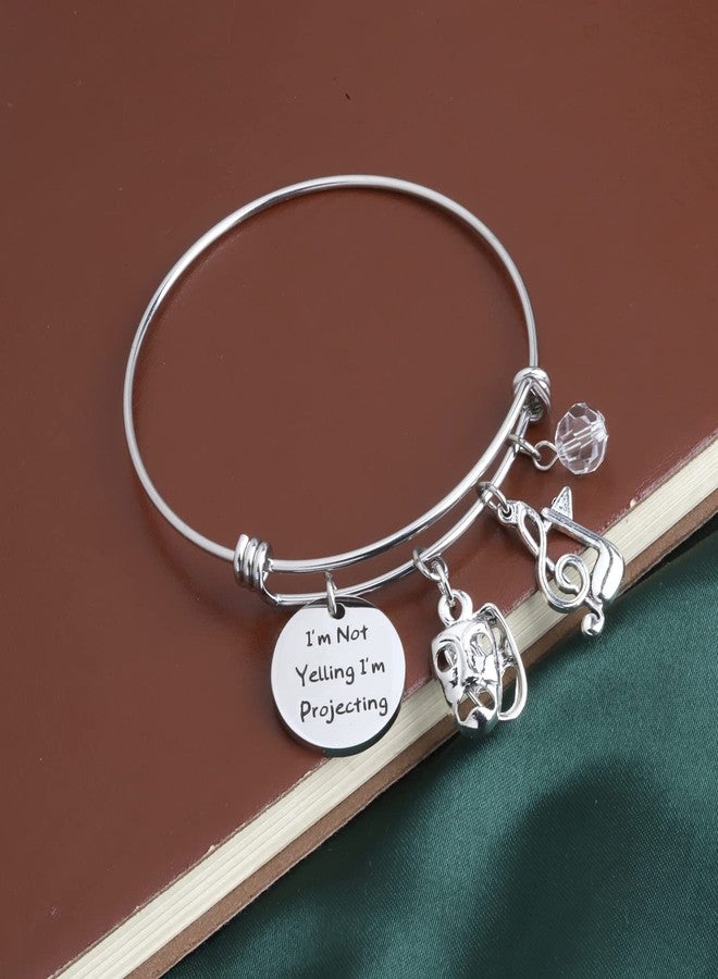 PLITI Theatre Gift Drama Lover Comedy Tragedy Masks Gift I'm Not Yelling I'm Projecting Theater Actor Bracelet (Yelling Projecting bg) - Image 5