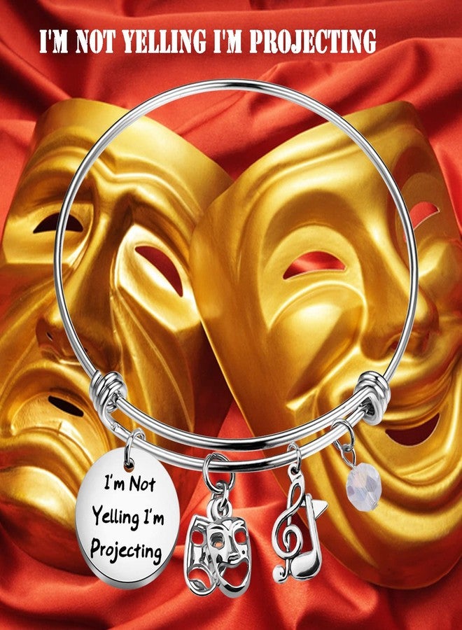PLITI Theatre Gift Drama Lover Comedy Tragedy Masks Gift I'm Not Yelling I'm Projecting Theater Actor Bracelet (Yelling Projecting bg) - Image 3