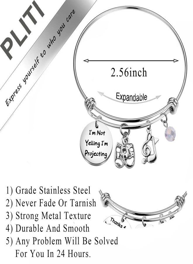 PLITI Theatre Gift Drama Lover Comedy Tragedy Masks Gift I'm Not Yelling I'm Projecting Theater Actor Bracelet (Yelling Projecting bg) - Image 2