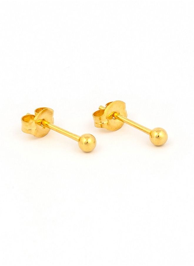 Studex - 4MM Ball 24K Pure Gold Plated Ear Studs - Image 1