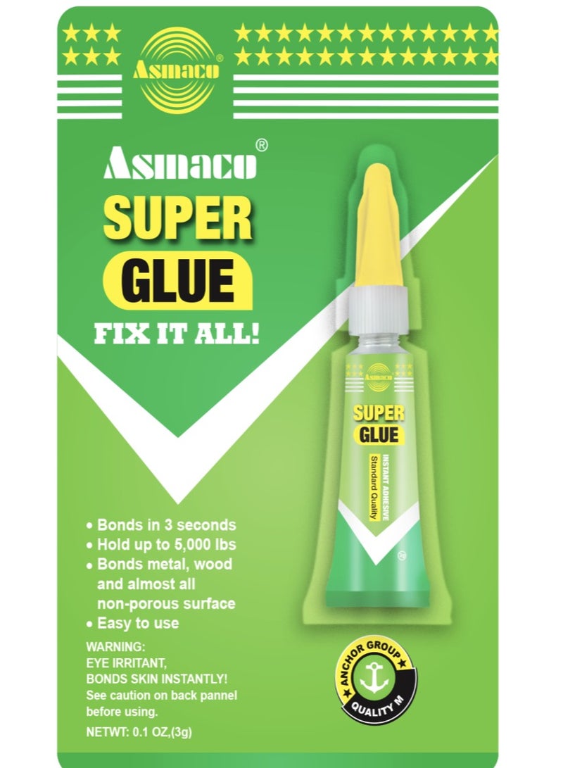 Asmaco Super Glue - Instant Bonding for All Surfaces