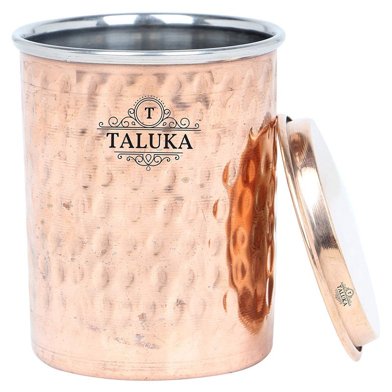 Taluka طقم أدوات تناول الطعام من النحاس المطروق 7 قطع 135 بوصة 1 صحن 3 سلطانيات 1 وعاء بودينغ 1 ملعقة 1 كوب - Image 5