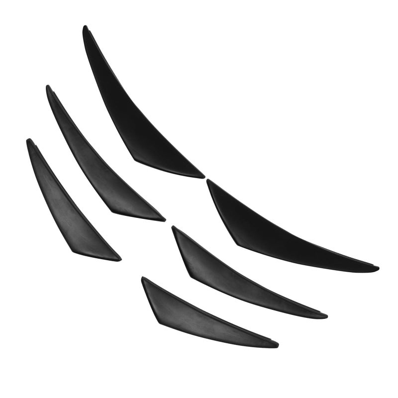 Glossy Black Universal Front Bumper Splitter Fins Body Spoiler Strip Exterior Trim - Image 2