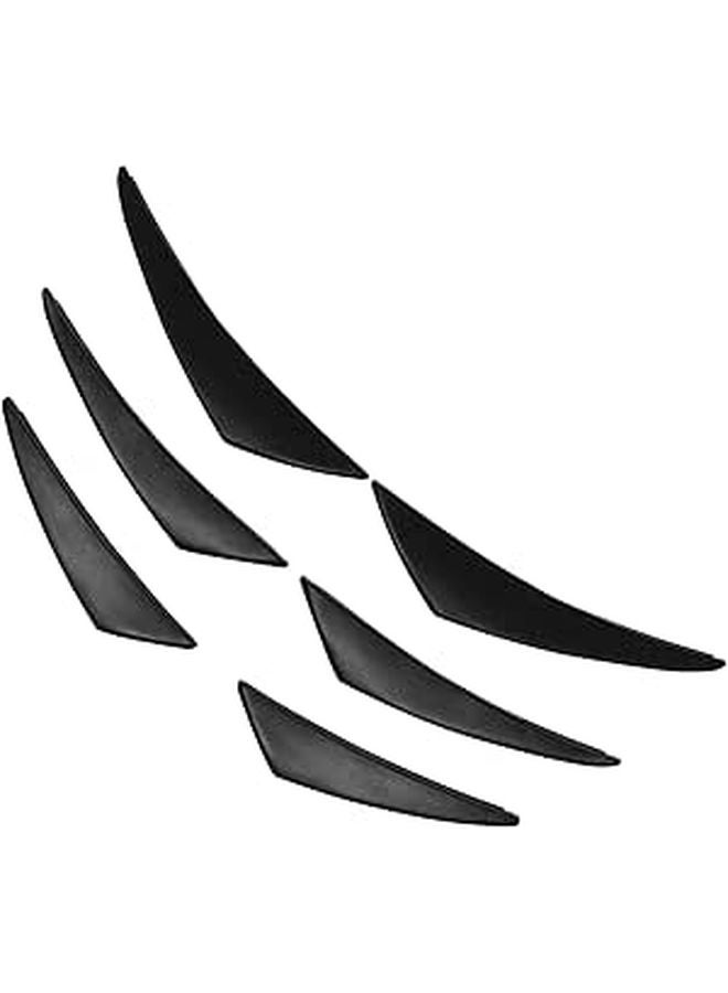 Glossy Black Universal Front Bumper Splitter Fins Body Spoiler Strip Exterior Trim - Image 1