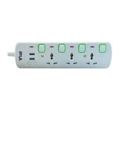 Veto Veto 3-way Extension board/cord +2 USB Ports, 3 Universal Sockets, 13Amp, 3 Mtr Cord  - Image 2