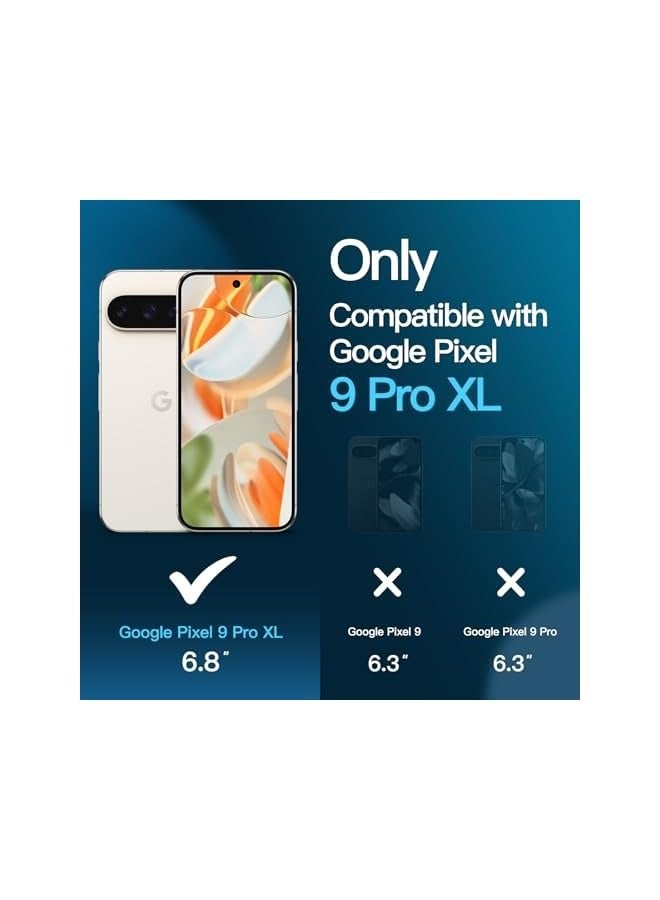 جي تيك واقي شاشة لهاتف Google Pixel 9 Pro XL، طبقة من الزجاج المقوى مع أداة تثبيت سهلة، متوافق مع بصمات الأصابع، شفاف عالي الدقة، 3 عبوات - Image 2