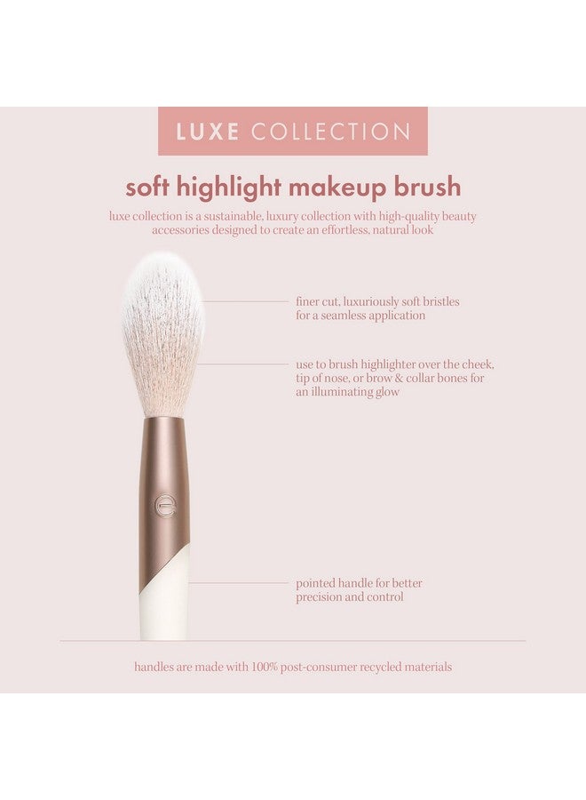 Ecotools Luxe Soft Highlighter Makeup Face Powder Brush Sheer Luminous Glow Premium Quality Makeup Brush Ultra Soft Synthetic Bristles Eco Friendly Face Brush Crueltyfree 1 Count - Image 3