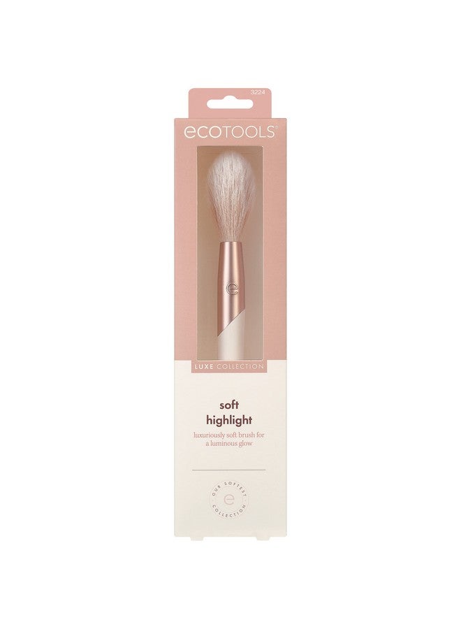 Ecotools Luxe Soft Highlighter Makeup Face Powder Brush Sheer Luminous Glow Premium Quality Makeup Brush Ultra Soft Synthetic Bristles Eco Friendly Face Brush Crueltyfree 1 Count - Image 2