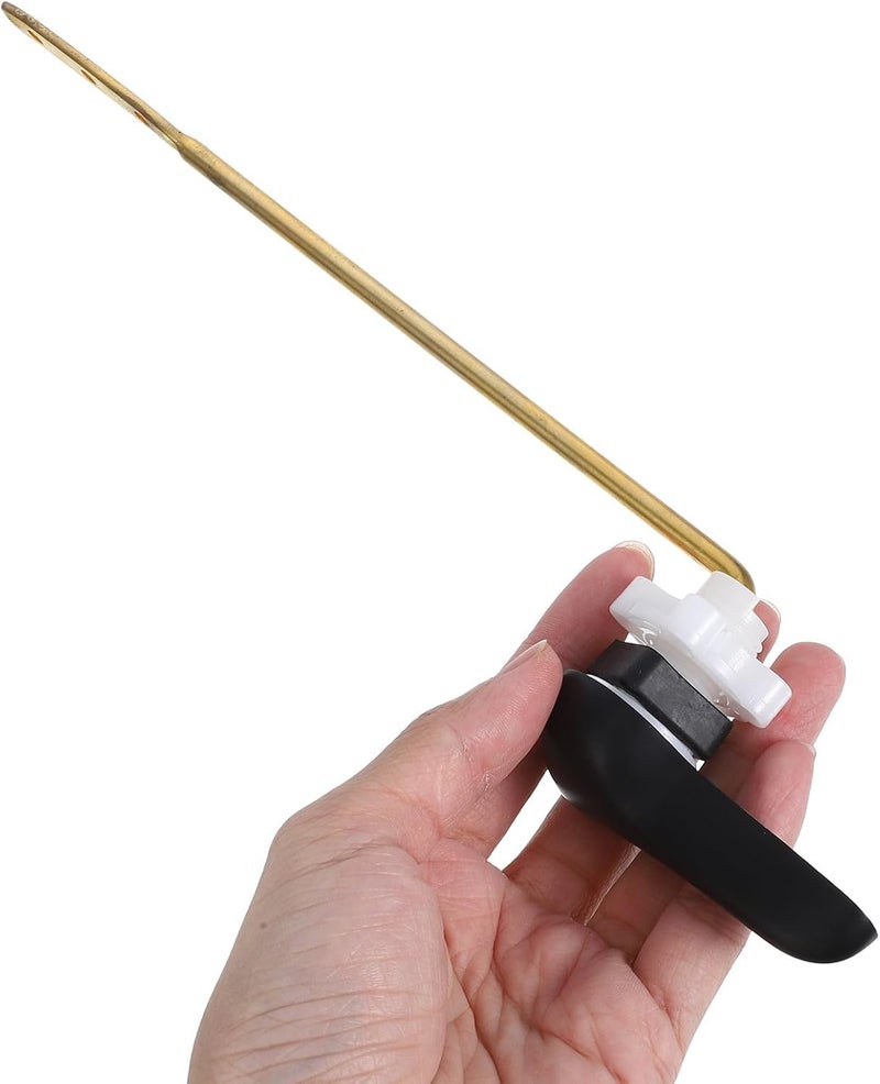 LABRIMP Universal Side Mount Toilet Flush Lever Replacement Handle with Brass Rod Zinc Alloy Black Finish Compatible Toilet Trip Lever Parts for Bathroom Repair - Image 3