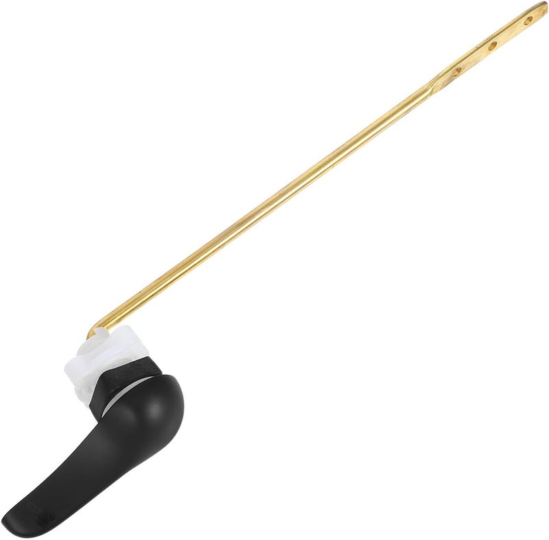 LABRIMP Universal Side Mount Toilet Flush Lever Replacement Handle with Brass Rod Zinc Alloy Black Finish Compatible Toilet Trip Lever Parts for Bathroom Repair - Image 1