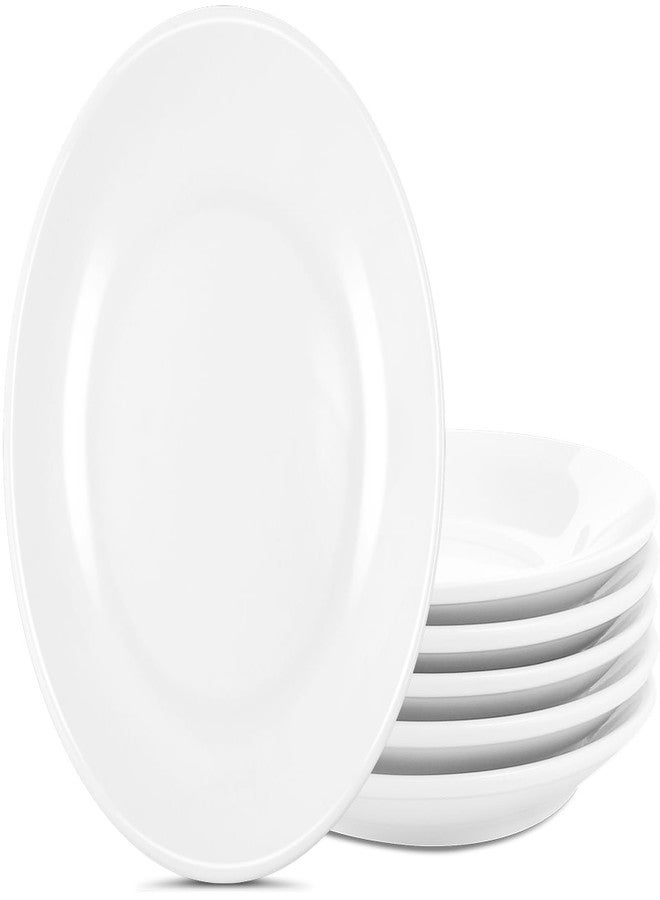 Dyrfolm 8 Pcs Ceramic Salad Plates, 8 Inch Ceramic Appetizer Plates,White Dinner Plate,Round Porcelain Serving Plate for Appetizers Dessert Salad, Microwave & Dishwasher Safe - Image 1
