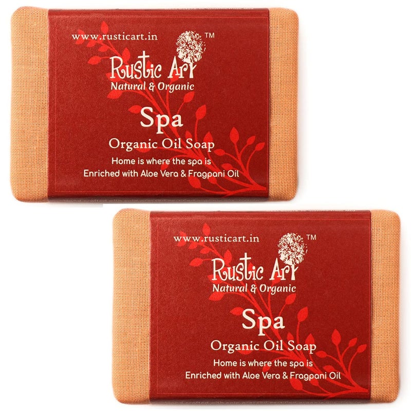 Rustic Art Organic Spa Soap Neem Raatrani All Skin Types Coldprocessed Revive Rejuvenate For Women Men 100g Pack of 2