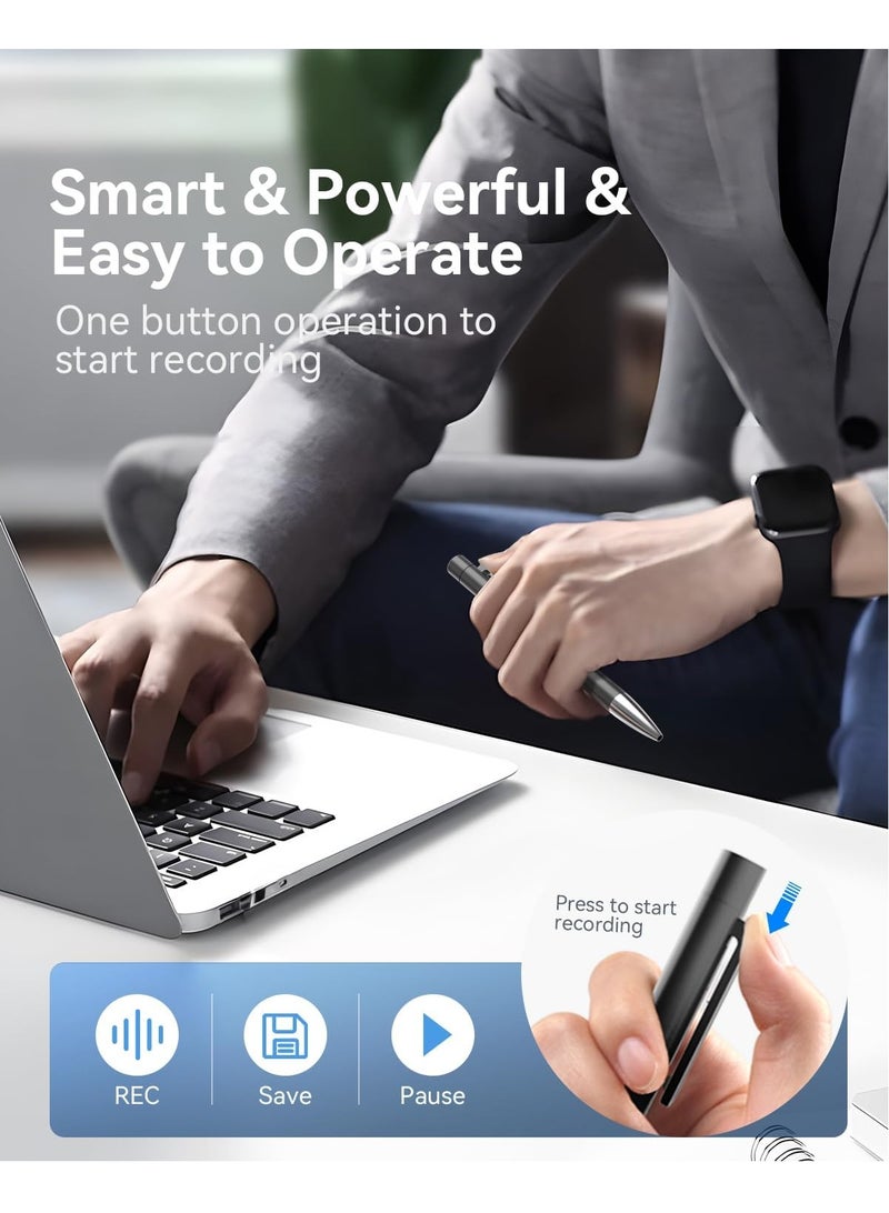 KADIP 64GB Professional Voice Recorder for Lectures Meetings, Portable Audio Recorder, Digital Voice Activated Recorder with Playback, Dictaphone Recording Device with AI Noise Cancellation,Support OTG  - Image 3
