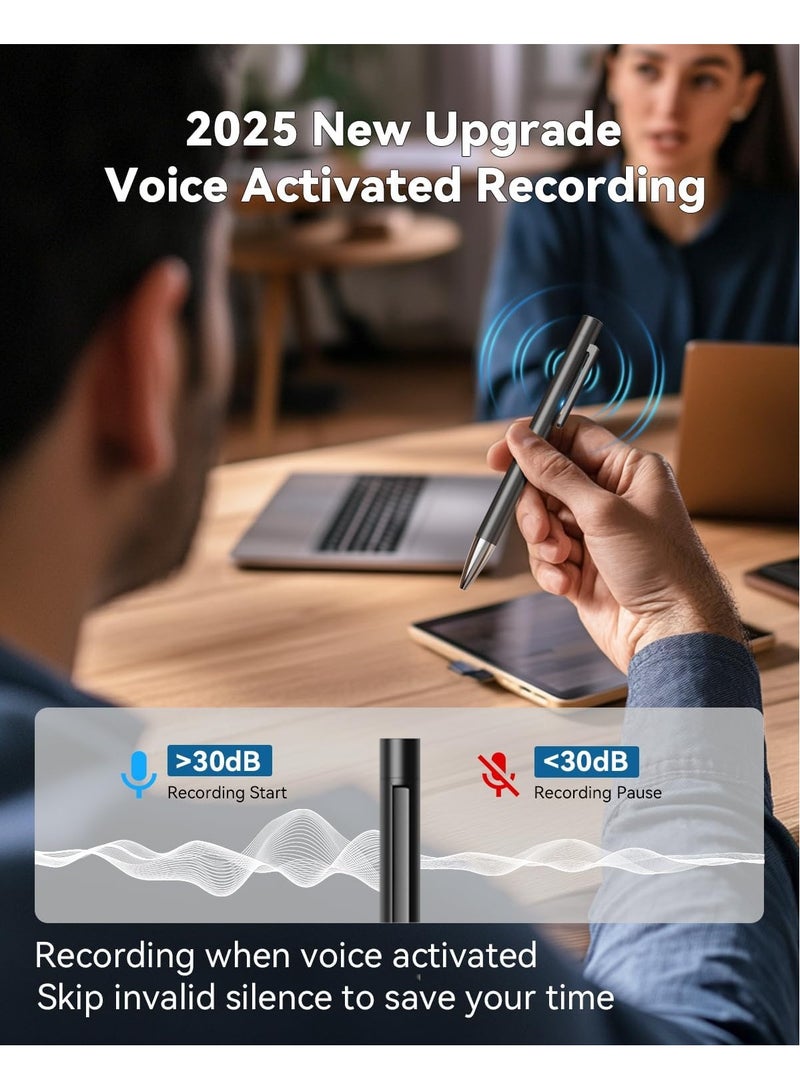 KADIP 64GB Professional Voice Recorder for Lectures Meetings, Portable Audio Recorder, Digital Voice Activated Recorder with Playback, Dictaphone Recording Device with AI Noise Cancellation,Support OTG  - Image 4