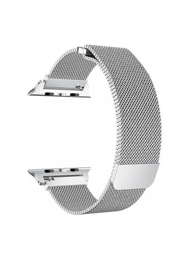 NIBEMINENT Magnetic Closure Replacement Watch Band For Apple Silver  - Image 1