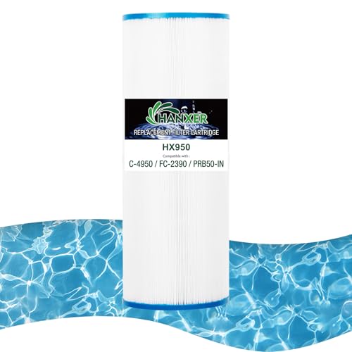 HANXER HANXER PRB50IN Spa Filter Cartridge Replaces for C4950 41321202 Filbur FC2390 03FIL1600 172380 J200 Series SD00201 SD00455 40506 50 SqFt Hot Tub Filter 1 Pack 