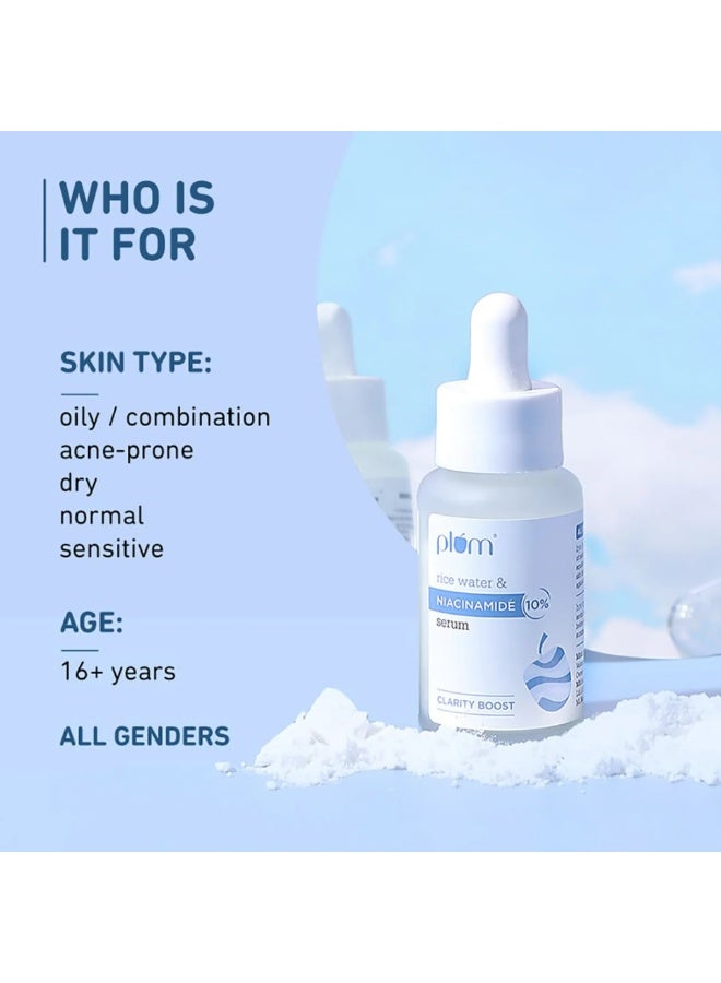 Plum Rice Water & 10% Niacinamide Serum Clarity Boost Fragrance-Free 30 ML - Image 5