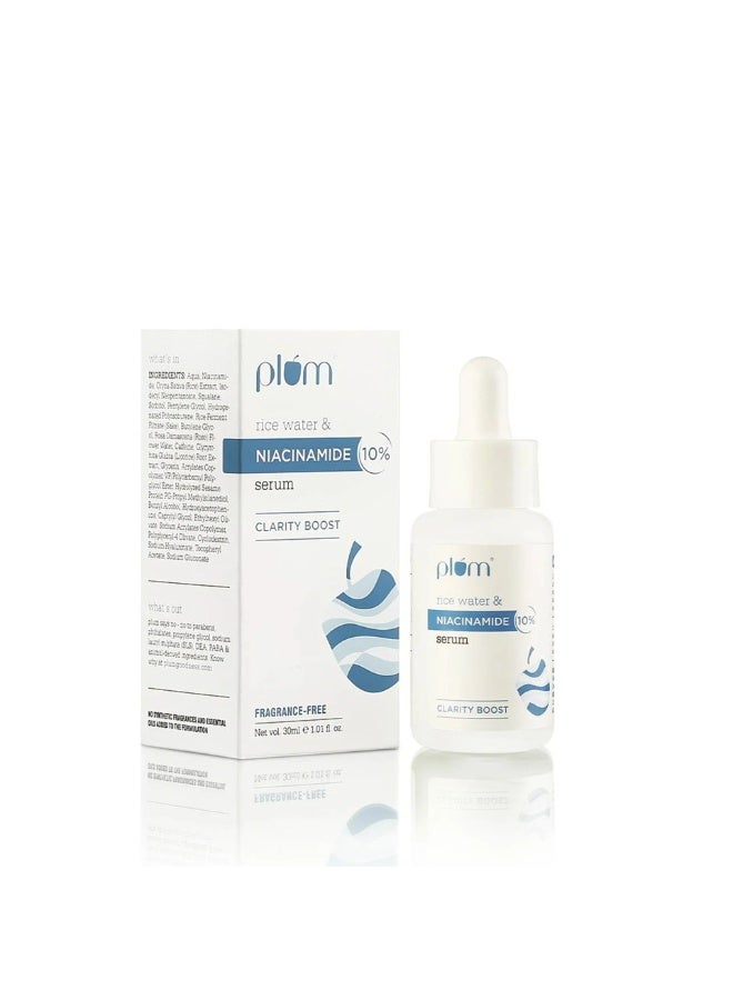 Plum Rice Water & 10% Niacinamide Serum Clarity Boost Fragrance-Free 30 ML - Image 4