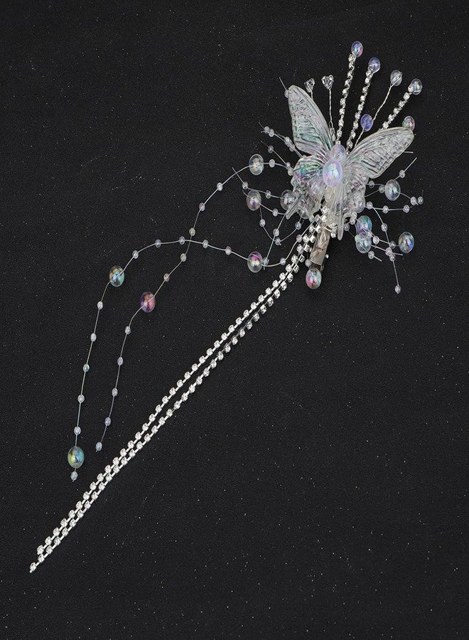 ويوپار مشابك شعر ودبابيس شعر مزينة بشرابة على شكل فراشة مرصعة بأحجار الراين الكريستالية من Wiwpar - إكسسوارات شعر مزخرفة للنساء والفتيات (عبوة واحدة) - Image 5