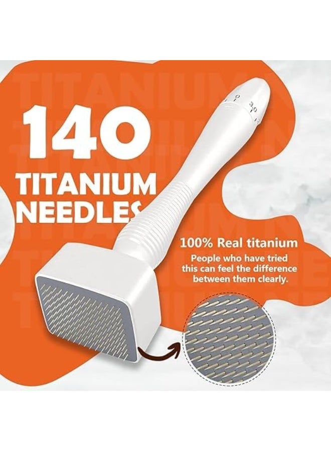 قلم ديرما ستامب قابل للتعديل من 0 إلى 3 مم بإبر تيتانيوم 140 إبرة – Dermastamp Adjustable Microneedling Pen، أداة ميكرونيدلينغ يدوية للوجه والبشرة وفروة الرأس واللحية، رأس بإبر تيتانيوم متعددة، عمق الإبر قابل للضبط بدرجات مختلفة، تصميم قلم للاستخدام الموضعي والتحكم الدقيق في مناطق محددة، مناسب للاستخدام اليدوي، ديرما ستامب ميكرونيدل قابل للتعديل للعناية بالبشرة وفروة الرأس - Image 1