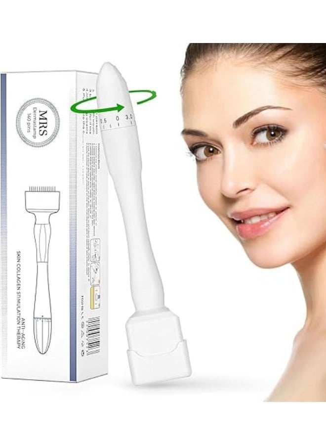 قلم ديرما ستامب قابل للتعديل من 0 إلى 3 مم بإبر تيتانيوم 140 إبرة – Dermastamp Adjustable Microneedling Pen، أداة ميكرونيدلينغ يدوية للوجه والبشرة وفروة الرأس واللحية، رأس بإبر تيتانيوم متعددة، عمق الإبر قابل للضبط بدرجات مختلفة، تصميم قلم للاستخدام الموضعي والتحكم الدقيق في مناطق محددة، مناسب للاستخدام اليدوي، ديرما ستامب ميكرونيدل قابل للتعديل للعناية بالبشرة وفروة الرأس - Image 3