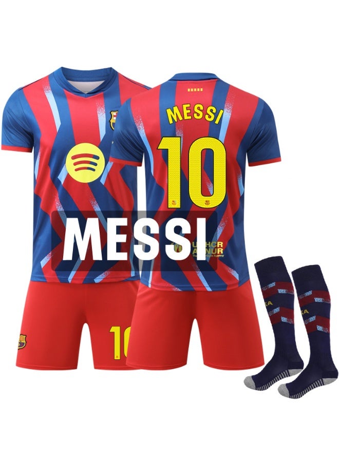 Barcelona 2025-2026 season Barcelona  #10 MESSI football jersey shorts socks set children's size and adult size gifts for fans and friends - Image 1